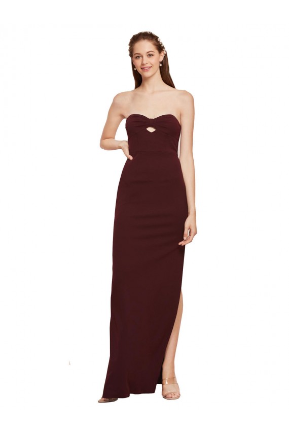 Stretch Crepe Long Strapless Sheath Formal Evening Gown / Prom Dress / Bridesmaid Dress Sudbury