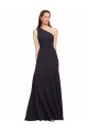 Stretch Crepe Long One Shoulder Dark Navy A-Line Formal Evening Gown / Prom Dress / Bridesmaid Dress Sudbury