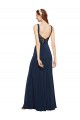 Stretch Crepe Low Back Long Round Neck A-Line Prom Dress / Bridesmaid Dress Sudbury
