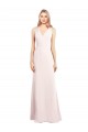 Stretch Crepe Keyhole Back Long V-Neck Pink Trumpet Semi Formal Evening Dress / Prom Dress / Bridesmaid Dress Sudbury