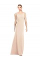 Stretch Crepe Open Back Long Bateau Neck Nude Trumpet Semi Formal Evening Dress / Prom Dress / Bridesmaid Dress Sudbury