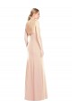 Stretch Crepe Open Back Long Bateau Neck Nude Trumpet Semi Formal Evening Dress / Prom Dress / Bridesmaid Dress Sudbury