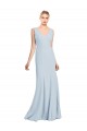 Stretch Crepe Low Back Long V-Neck Trumpet Bridesmaid Dress / Formal Dress Sudbury