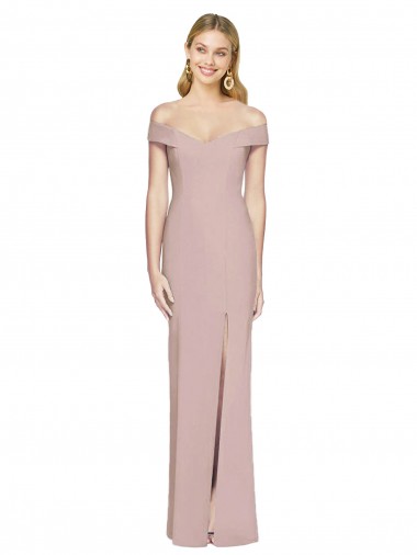 Stretch Crepe Criss Cross Back Long Off the Shoulder Trumpet Semi Formal Evening Dress / Prom Dress / Bridesmaid Dress Sudbury