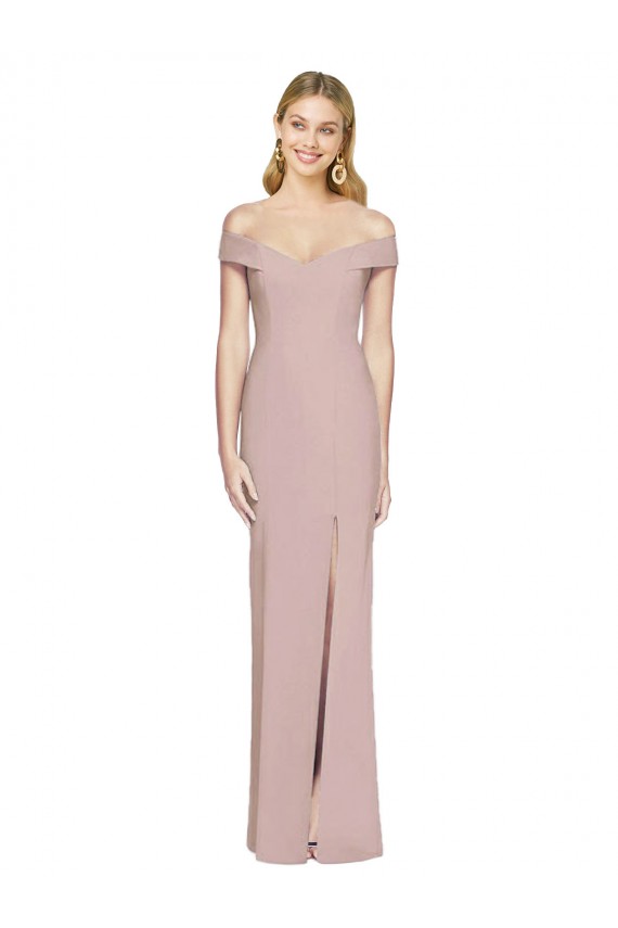 Stretch Crepe Criss Cross Back Long Off the Shoulder Trumpet Semi Formal Evening Dress / Prom Dress / Bridesmaid Dress Sudbury