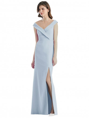 Stretch Crepe Long Off the Shoulder A-Line Black Tie Evening Gown / Bridesmaid Dress Sudbury