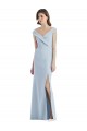 Stretch Crepe Long Off the Shoulder A-Line Black Tie Evening Gown / Bridesmaid Dress Sudbury