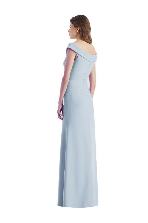 Stretch Crepe Long Off the Shoulder A-Line Black Tie Evening Gown / Bridesmaid Dress Sudbury