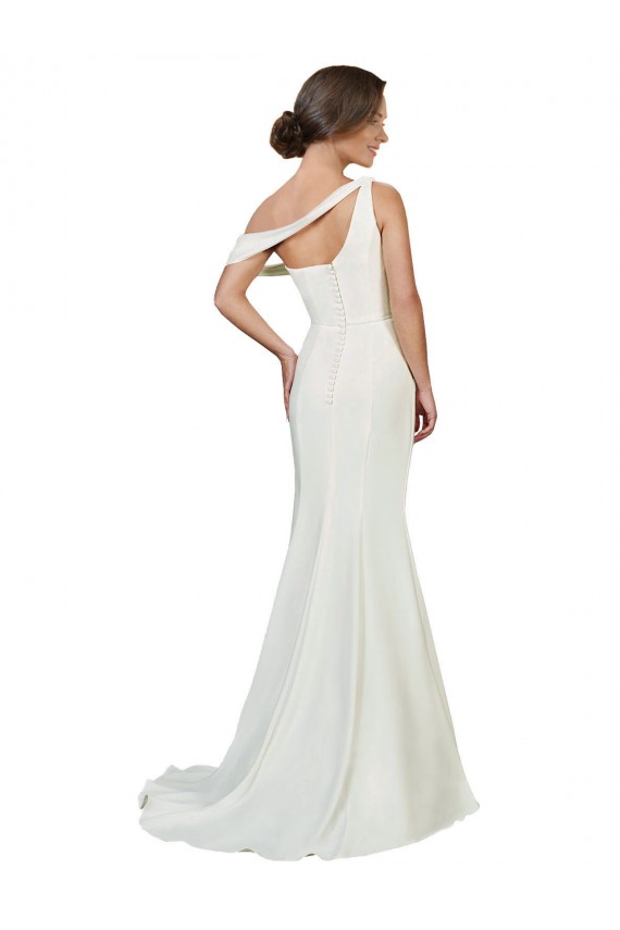 Stretch Crepe Sweep Train One Shoulder Sheath Formal Evening Gown / Prom Dress / Bridesmaid Dress Sudbury