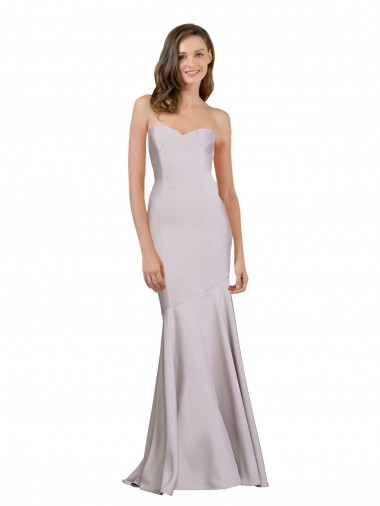 Stretch Crepe Long Strapless Arctic Lilac Mermaid Prom Dress / Bridesmaid Dress Sudbury