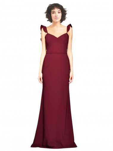 Stretch Crepe Long Strapless Burgundy Mermaid Prom Dress / Bridesmaid Dress Sudbury