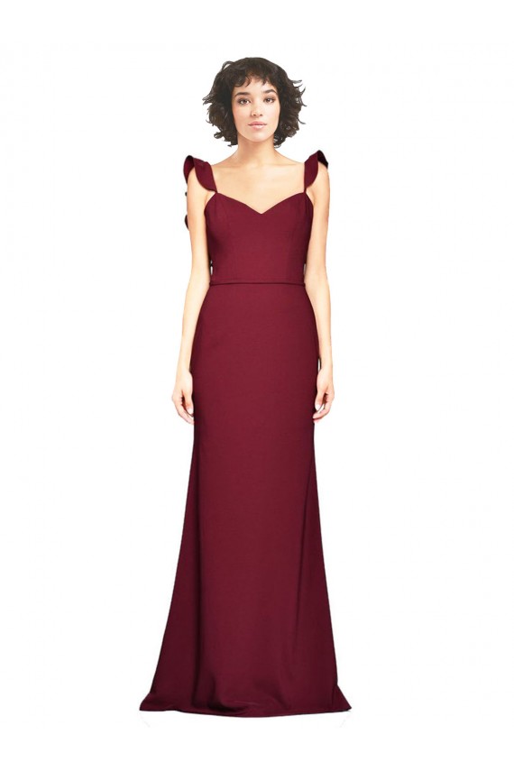 Stretch Crepe Long Strapless Burgundy Mermaid Prom Dress / Bridesmaid Dress Sudbury