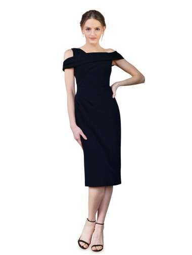 Stretch Crepe Cocktail Length Off the Shoulder Mermaid Formal Evening Gown / Prom Dress / Bridesmaid Dress Sudbury