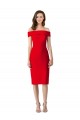 Stretch Crepe Cocktail Length Off the Shoulder Sheath Formal Evening Gown / Prom Dress / Bridesmaid Dress Sudbury