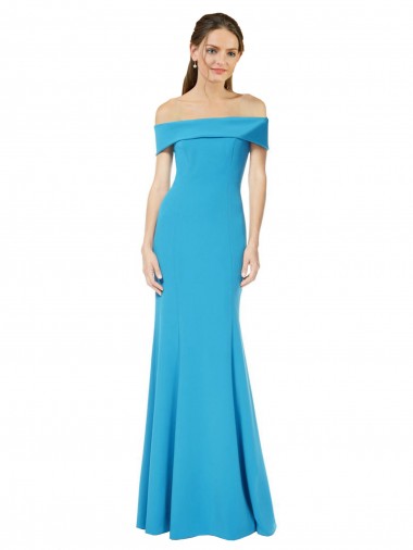 Stretch Crepe Long Off the Shoulder Sheath Formal Dress / Bridesmaid Dress Sudbury