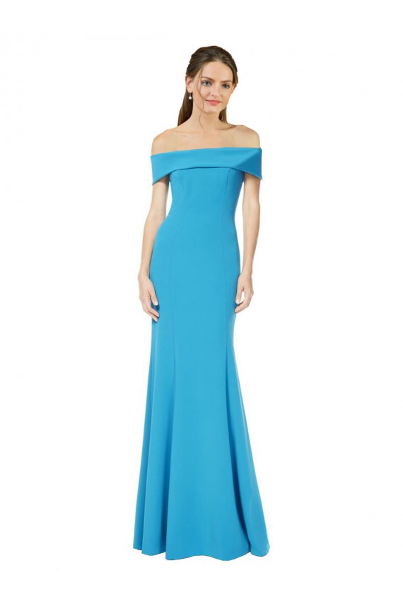 Stretch Crepe Long Off the Shoulder Sheath Formal Dress / Bridesmaid Dress Sudbury