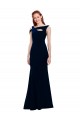 Stretch Crepe Long Off the Shoulder Dark Navy Mermaid Formal Evening Gown / Prom Dress / Bridesmaid Dress Sudbury