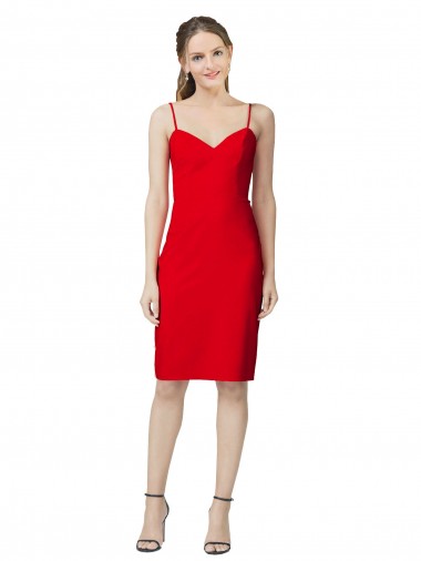 Stretch Crepe Cocktail Length Sweetheart Sheath Formal Evening Gown / Prom Dress / Bridesmaid Dress Sudbury