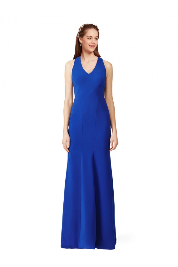 Stretch Crepe Long V-Neck Royal Blue Mermaid Formal Evening Gown / Prom Dress / Bridesmaid Dress Sudbury