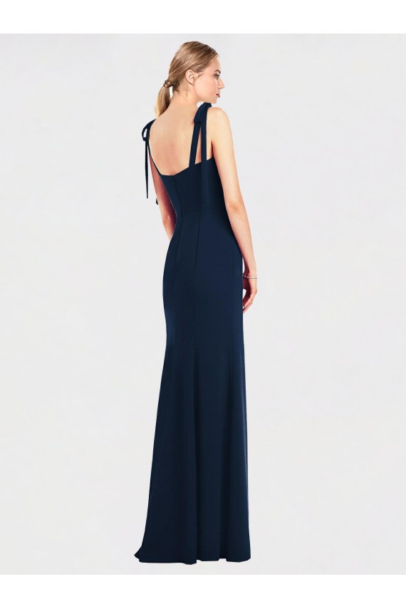 Stretch Crepe Low Back Long Spaghetti Straps Trumpet Semi Formal Evening Dress / Prom Dress / Bridesmaid Dress Sudbury
