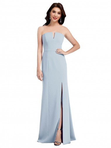 Stretch Crepe Low Back Long V-Neck Trumpet Bridesmaid Dress / Evening Dress Sudbury
