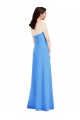 Stretch Crepe Low Back Long Strapless Peacock Blue Trumpet Semi Formal Evening Dress / Prom Dress / Bridesmaid Dress Sudbury
