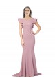 Stretch Crepe Low Back Sweep Train Round Neck Mermaid Formal Evening Gown / Prom Dress / Bridesmaid Dress Sudbury