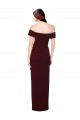 Stretch Crepe Low Back Long Off the Shoulder Burgundy Gold Mermaid Formal Evening Gown / Prom Dress / Bridesmaid Dress Sudbury