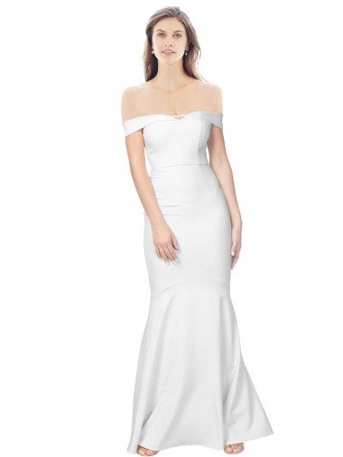 Stretch Crepe Low Back Long Off the Shoulder Mermaid Formal Dress / Bridesmaid Dress Sudbury