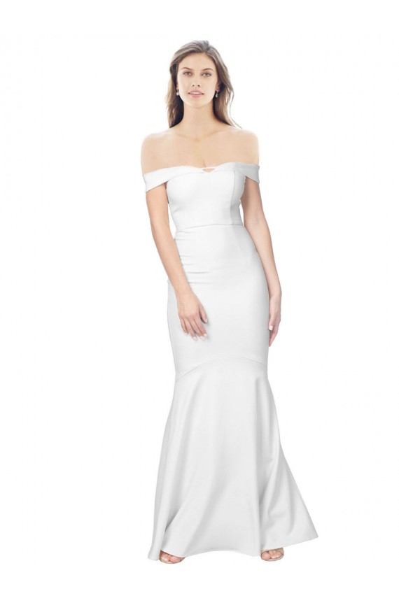 Stretch Crepe Low Back Long Off the Shoulder Mermaid Formal Dress / Bridesmaid Dress Sudbury