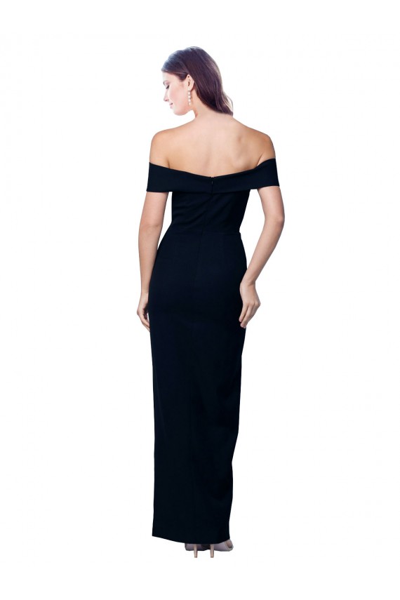 Stretch Crepe Long Off the Shoulder Black Mermaid Formal Dress / Bridesmaid Dress Sudbury
