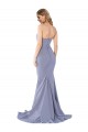 Stretch Crepe Low Back Long Sweetheart Smoke Blue Mermaid Formal Evening Gown / Prom Dress / Bridesmaid Dress Sudbury