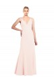 Stretch Crepe V-Back Long V-Neck Pink A-Line Formal Evening Gown / Prom Dress / Bridesmaid Dress Sudbury