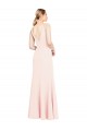 Stretch Crepe V-Back Long V-Neck Pink A-Line Formal Evening Gown / Prom Dress / Bridesmaid Dress Sudbury