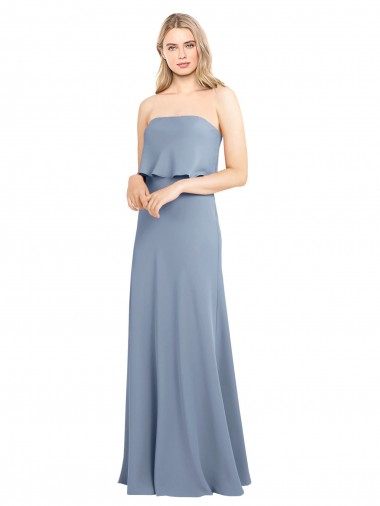 Stretch Crepe Long High Neck Sheath Formal Dress / Bridesmaid Dress Sudbury
