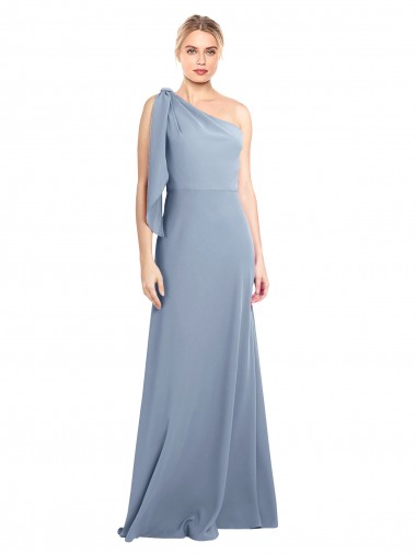 Stretch Crepe Long One Shoulder Sheath Formal Dress / Bridesmaid Dress Sudbury