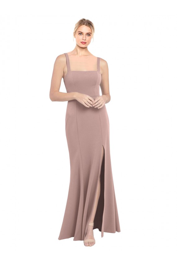 Stretch Crepe Long Square Neck Mermaid Prom Dress / Bridesmaid Dress Sudbury