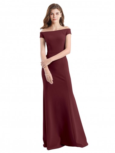 Stretch Crepe Long Off the Shoulder Sheath Prom Dress / Bridesmaid Dress Sudbury