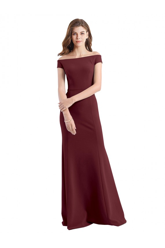 Stretch Crepe Long Off the Shoulder Sheath Prom Dress / Bridesmaid Dress Sudbury