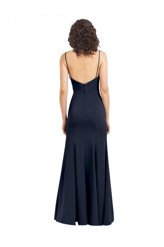 Stretch Crepe Low Back Long High Neck Sheath Formal Dress / Bridesmaid Dress Sudbury
