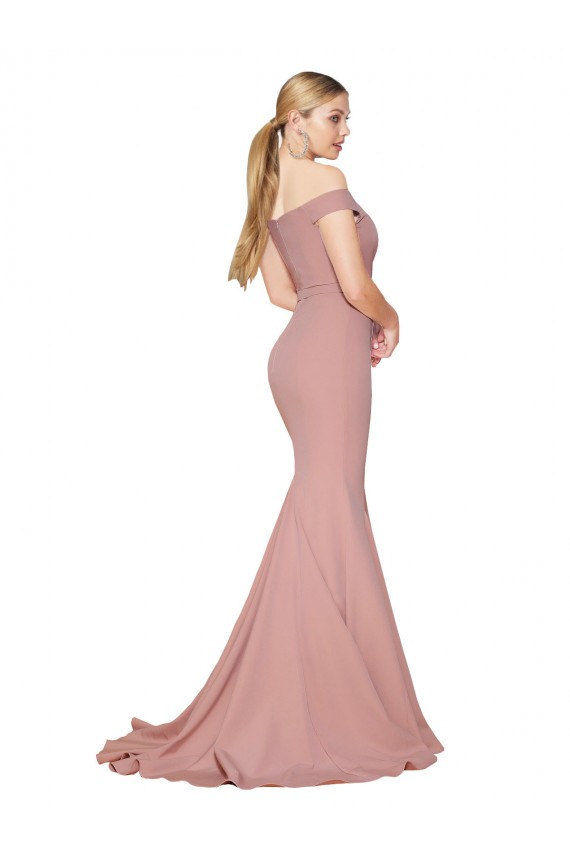 Stretch Crepe Sweep Train Off the Shoulder Mermaid Formal Evening Gown / Prom Dress / Bridesmaid Dress Sudbury