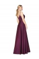 Stretch Crepe V-Back Long Spaghetti Straps A-Line Formal Evening Gown / Prom Dress / Bridesmaid Dress Sudbury