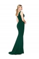 Stretch Crepe Long V-Neck Midnight Green Mermaid Formal Evening Gown / Prom Dress / Bridesmaid Dress Sudbury