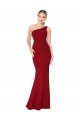 Stretch Crepe Long One Shoulder Burgundy Mermaid Formal Evening Gown / Prom Dress / Bridesmaid Dress Sudbury