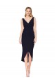 Stretch Crepe Knee Length V-Neck Mermaid High Low Evening Gown / Prom Dress / Bridesmaid Dress Sudbury