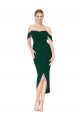 Stretch Crepe Knee Length Off the Shoulder Mermaid High Low Evening Gown / Prom Dress / Bridesmaid Dress Sudbury