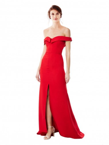 Stretch Crepe Long Off the Shoulder A-Line Bridesmaid Dress / Evening Dress Sudbury