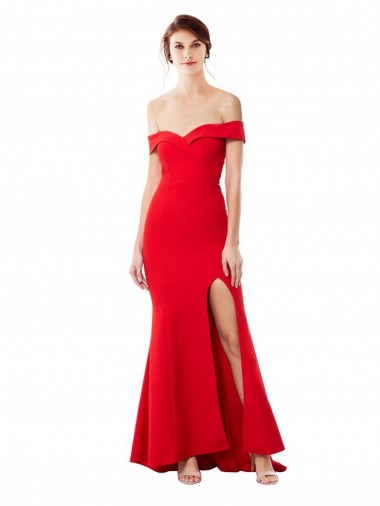 Stretch Crepe Long Off the Shoulder Mermaid Formal Evening Dress / Prom Dress / Bridesmaid Dress Sudbury