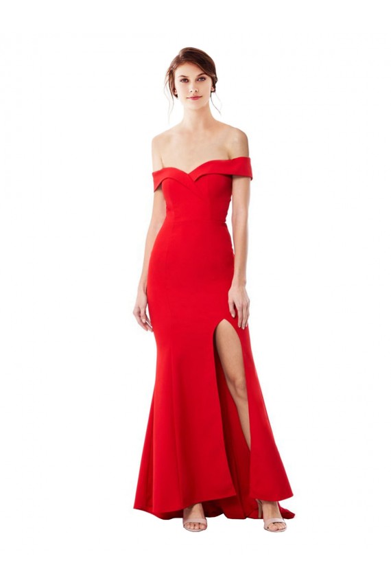 Stretch Crepe Long Off the Shoulder Mermaid Formal Evening Dress / Prom Dress / Bridesmaid Dress Sudbury