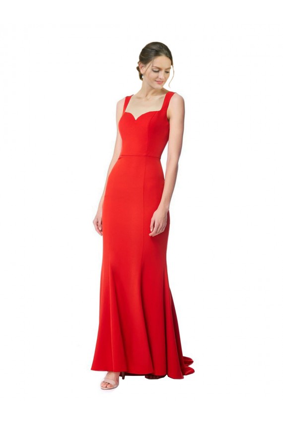 Stretch Crepe Long Sweetheart Red Mermaid Formal Evening Gown / Prom Dress / Bridesmaid Dress Sudbury
